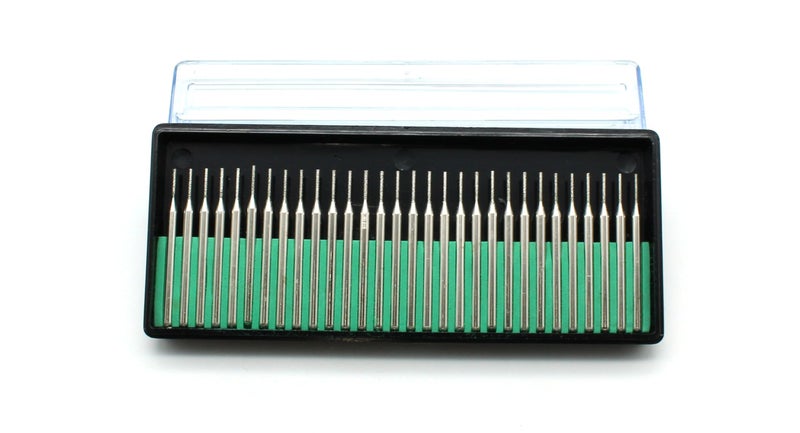 TEMO 30 pc 1 mm (1/32 Inch) Coarse Diamond Coated Burrs Glass Drill Bit Set Grit 80 with 1/8 Inch Shank for Dremel Rotary Tools - Image 1